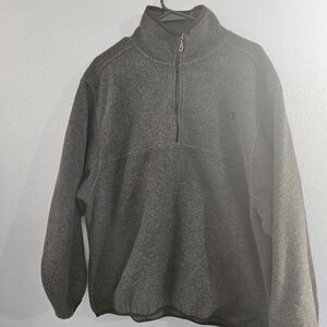 Champion Men's Pullover Zip Fleece Size L Gray Vintage‎